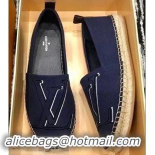 New Style Louis Vuitton Seashore Flat Espadrilles LV94809 Dark Blue 2019