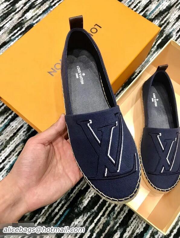 New Style Louis Vuitton Seashore Flat Espadrilles LV94809 Dark Blue 2019