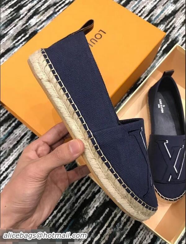 New Style Louis Vuitton Seashore Flat Espadrilles LV94809 Dark Blue 2019