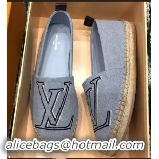 Top Quality Louis Vuitton Seashore Flat Espadrilles LV94809 Bleu Jeans 2019