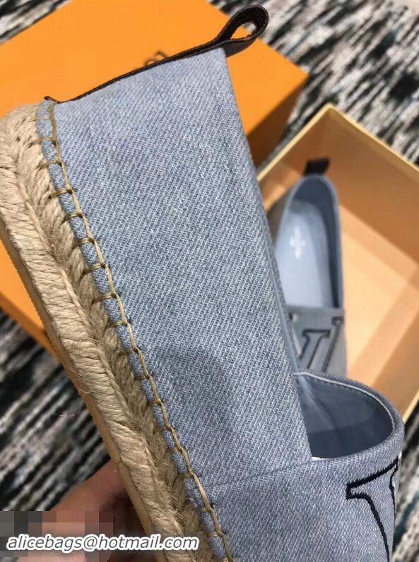 Top Quality Louis Vuitton Seashore Flat Espadrilles LV94809 Bleu Jeans 2019