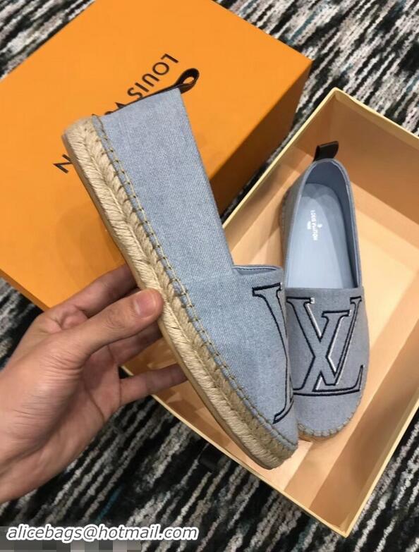 Top Quality Louis Vuitton Seashore Flat Espadrilles LV94809 Bleu Jeans 2019