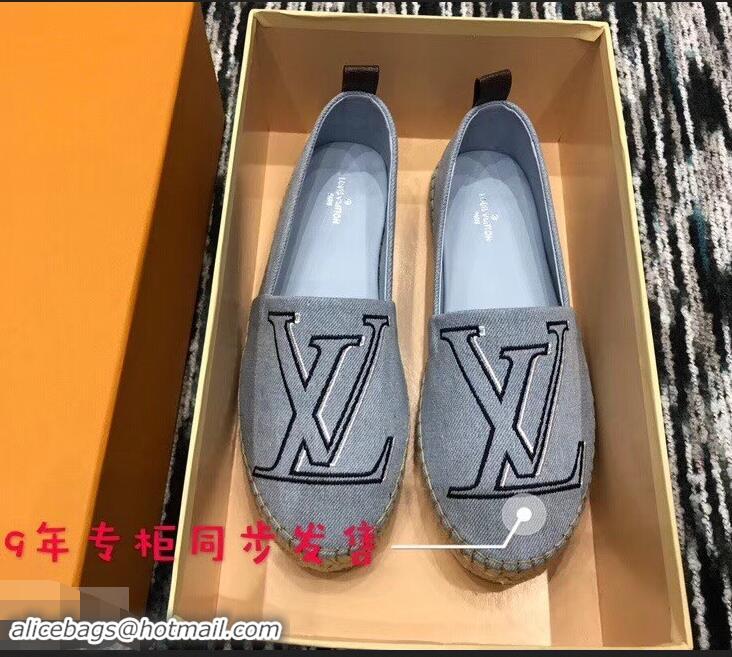 Top Quality Louis Vuitton Seashore Flat Espadrilles LV94809 Bleu Jeans 2019