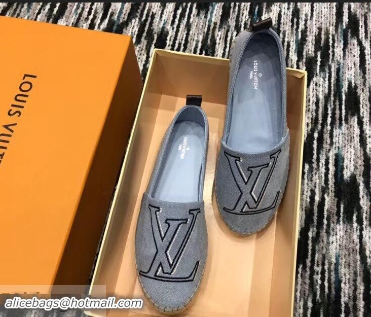 Top Quality Louis Vuitton Seashore Flat Espadrilles LV94809 Bleu Jeans 2019