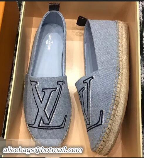 Top Quality Louis Vuitton Seashore Flat Espadrilles LV94809 Bleu Jeans 2019