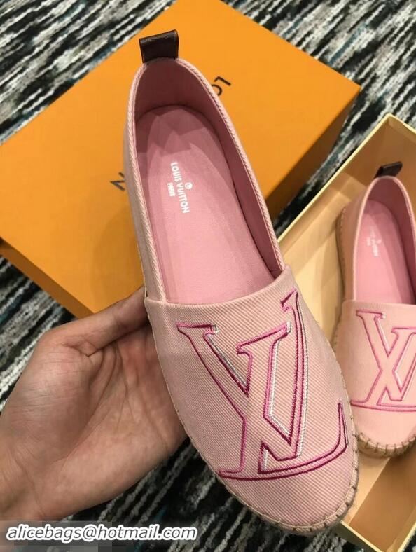 Shop Grade Louis Vuitton Seashore Flat Espadrilles LV94809 Rose Clair 2019