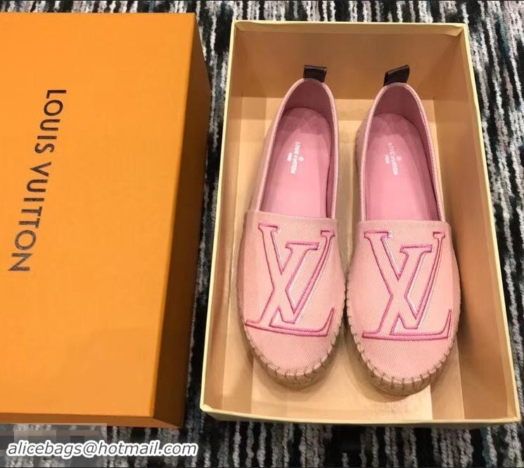 Shop Grade Louis Vuitton Seashore Flat Espadrilles LV94809 Rose Clair 2019