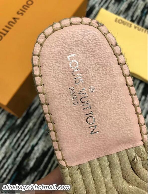 Fake Louis Vuitton Seashore Flat Slippers Espadrilles LV94813 Rose Clair 2019