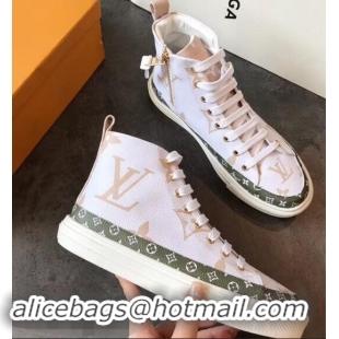 Cheapest Louis Vuitton Stellar Sneakers Boots LV94336 White/Green Summer 2019