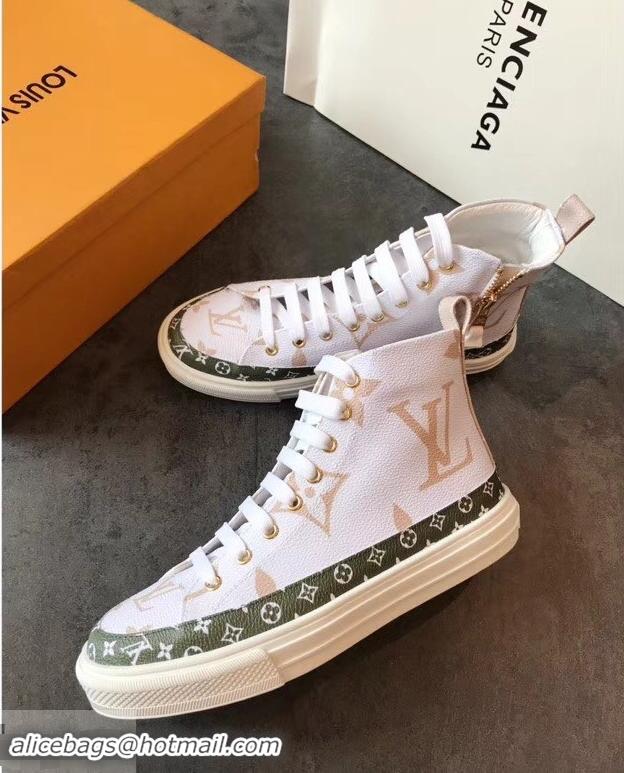 Cheapest Louis Vuitton Stellar Sneakers Boots LV94336 White/Green Summer 2019