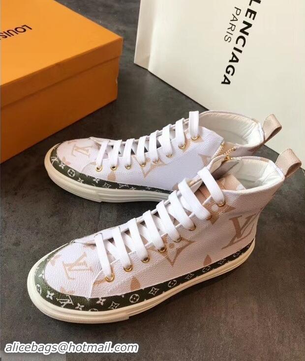 Cheapest Louis Vuitton Stellar Sneakers Boots LV94336 White/Green Summer 2019