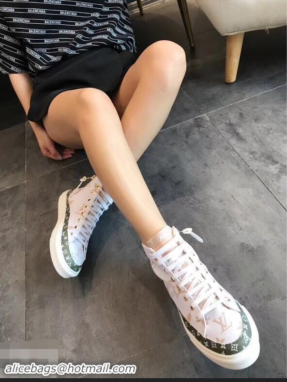 Cheapest Louis Vuitton Stellar Sneakers Boots LV94336 White/Green Summer 2019