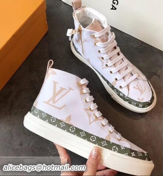 Cheapest Louis Vuitton Stellar Sneakers Boots LV94336 White/Green Summer 2019