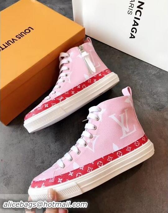 Shop Cheap Louis Vuitton Stellar Sneakers Boots LV94336 Pink/Red Summer 2019