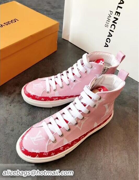 Shop Cheap Louis Vuitton Stellar Sneakers Boots LV94336 Pink/Red Summer 2019