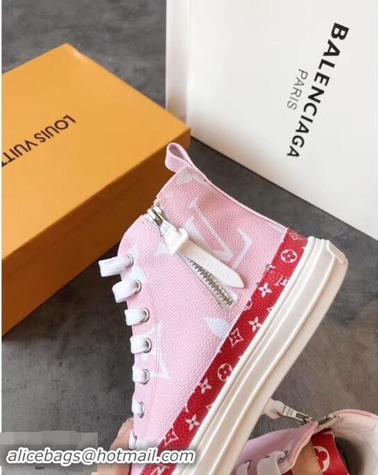 Shop Cheap Louis Vuitton Stellar Sneakers Boots LV94336 Pink/Red Summer 2019