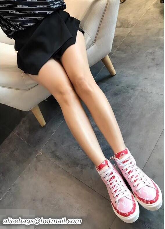 Shop Cheap Louis Vuitton Stellar Sneakers Boots LV94336 Pink/Red Summer 2019