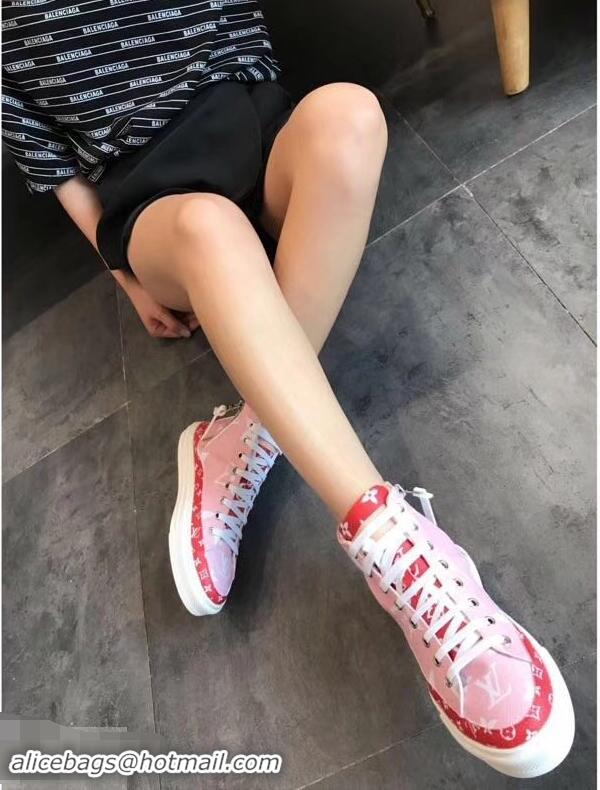 Shop Cheap Louis Vuitton Stellar Sneakers Boots LV94336 Pink/Red Summer 2019