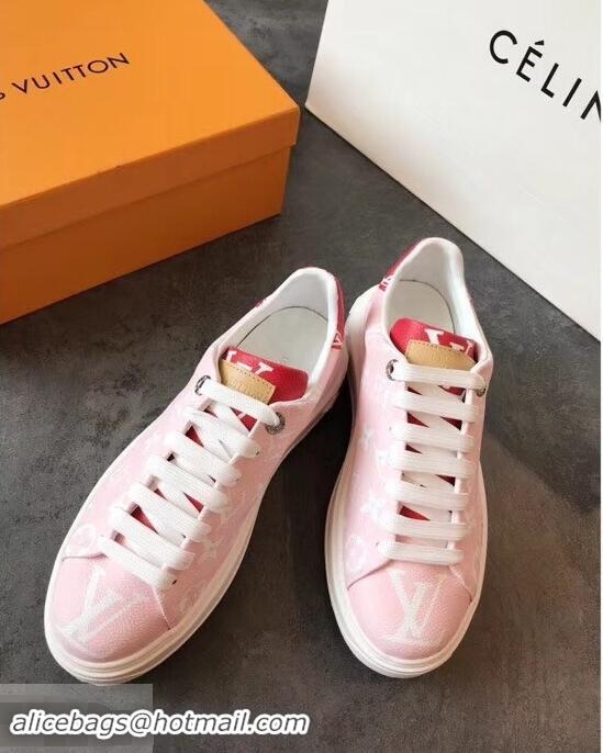 Good Quality Louis Vuitton Time Out Sneakers LV94338 Pink/Red Summer 2019