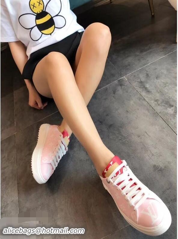 Good Quality Louis Vuitton Time Out Sneakers LV94338 Pink/Red Summer 2019