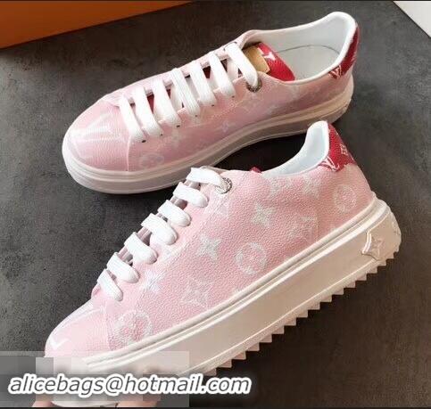 Good Quality Louis Vuitton Time Out Sneakers LV94338 Pink/Red Summer 2019