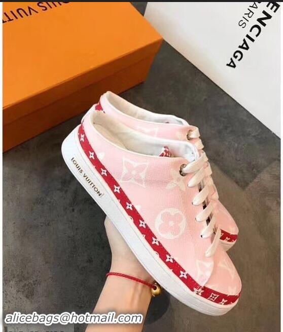 Newest Louis Vuitton Frontrow Open-back Sneakers LV94340 Pink/Red Summer 2019