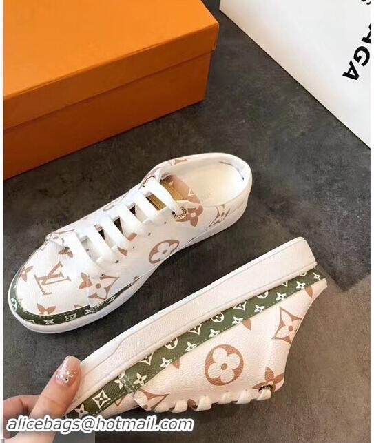 ​Buy Fake Louis Vuitton Frontrow Open-back Sneakers LV94340 White/Green Summer 2019