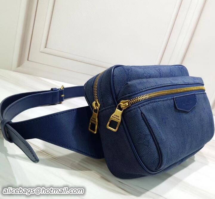 Low Cost Louis Vuitton Denim Fabric Outdoor Bumbag M44741 Navy 2019