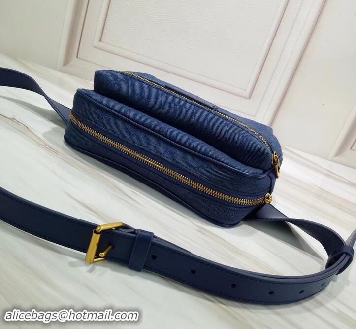 Low Cost Louis Vuitton Denim Fabric Outdoor Bumbag M44741 Navy 2019