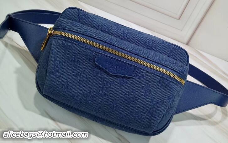 Low Cost Louis Vuitton Denim Fabric Outdoor Bumbag M44741 Navy 2019