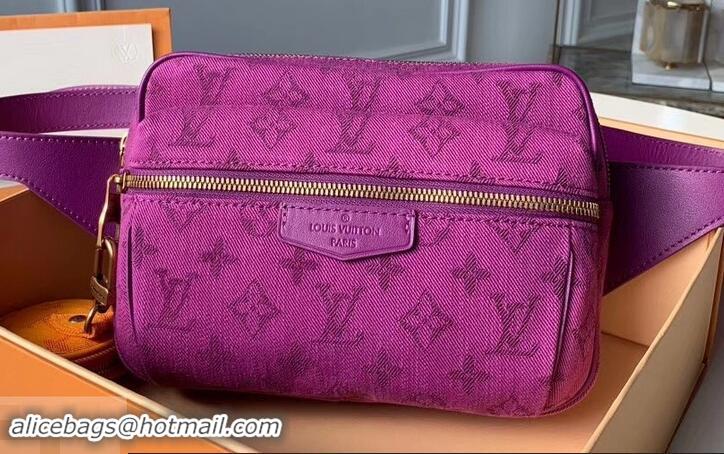 Top Quality Louis Vuitton Denim Fabric Outdoor Bumbag M44624 Purple 2019