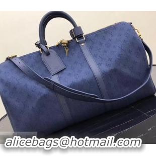 Duplicate Louis Vuitton Denim Fabric Keepall Bandoulière 50 Bag M44645 Navy 2019