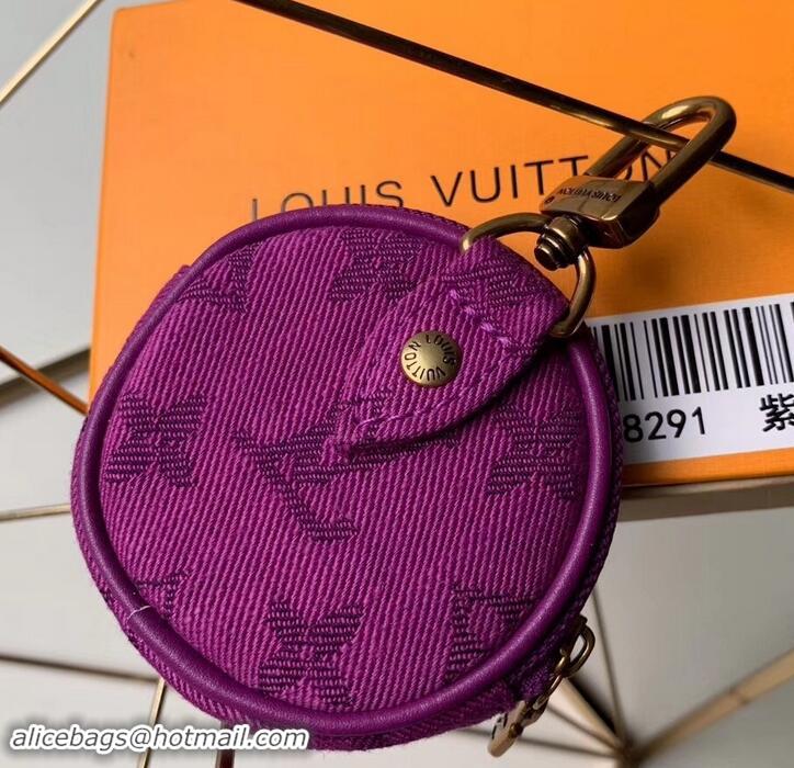 Best Price Louis Vuitton Monogram Denim Bag Charm & Key Holder M68291 Purple 2019