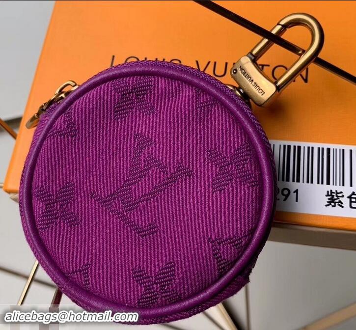 Best Price Louis Vuitton Monogram Denim Bag Charm & Key Holder M68291 Purple 2019