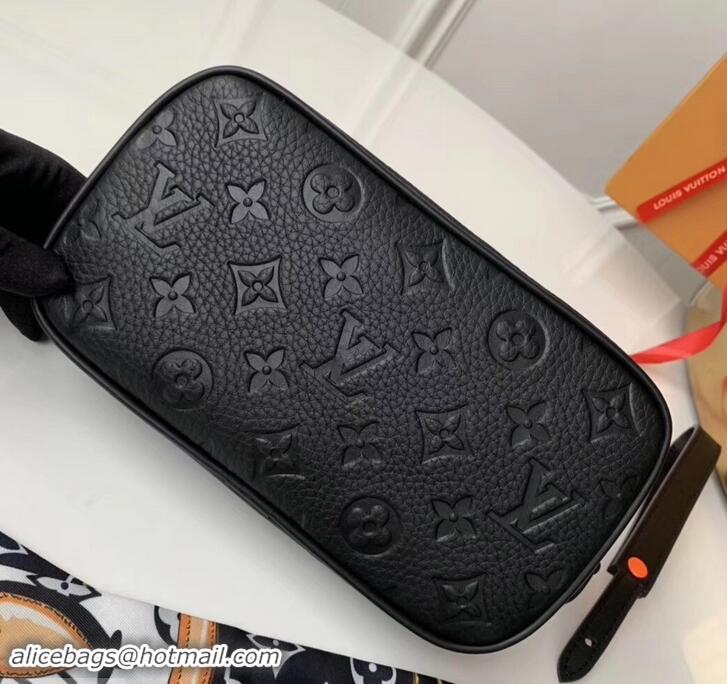 Classic Practical Louis Vuitton Taurillon Monogram Pochette Volga Pouch Bag M53550 Black 2019