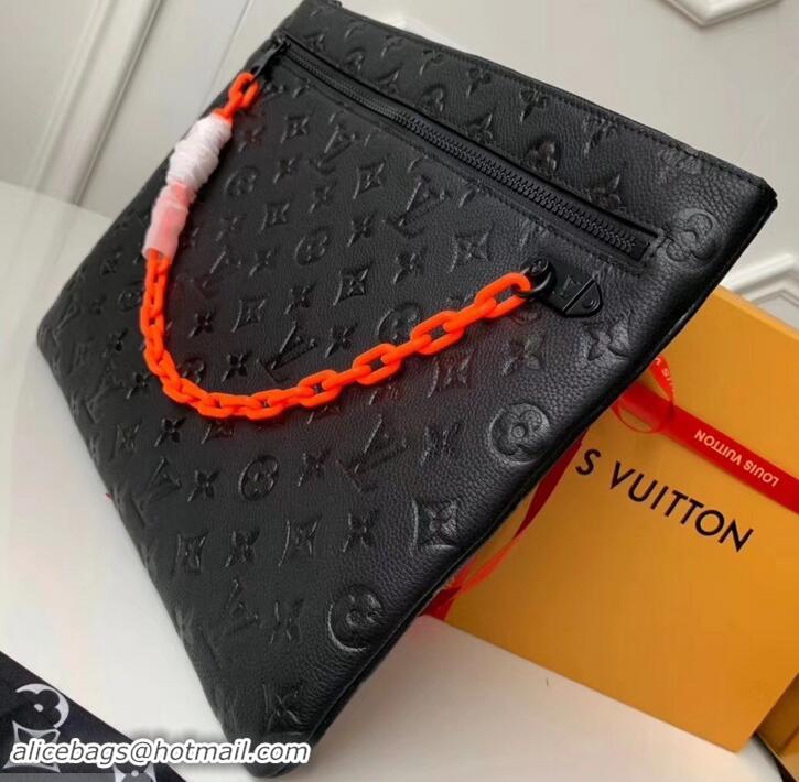 Duplicate Louis Vuitton Taurillon Monogram A4 Pouch Bag M67461 Black 2019 