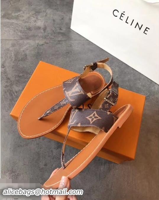 Low Price Louis Vuitton Formentera Flat Thong Sandals LV92342 Brown Summer 2019