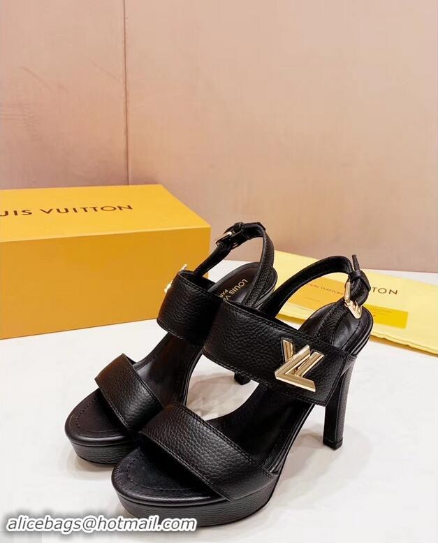 Unique Style Louis Vuitton Heel 10.5cm Platform 2cm Horizon Sandals LV94901 Black 2019