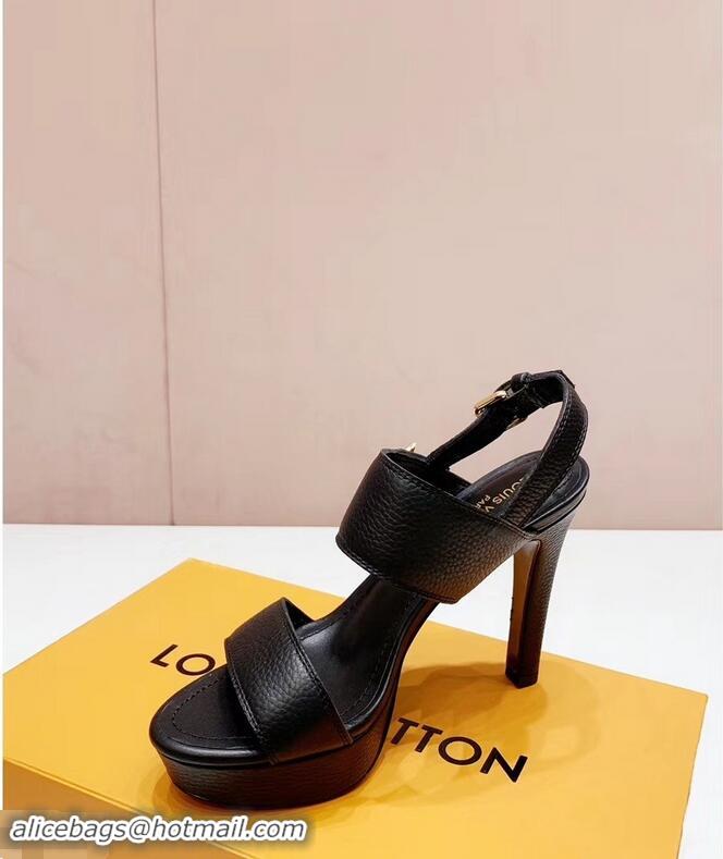 Unique Style Louis Vuitton Heel 10.5cm Platform 2cm Horizon Sandals LV94901 Black 2019