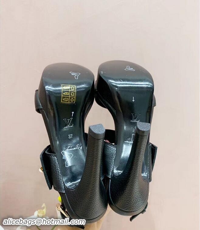 Unique Style Louis Vuitton Heel 10.5cm Platform 2cm Horizon Sandals LV94901 Black 2019