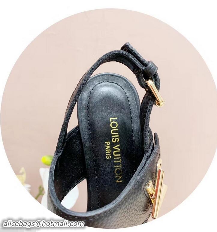 Unique Style Louis Vuitton Heel 10.5cm Platform 2cm Horizon Sandals LV94901 Black 2019