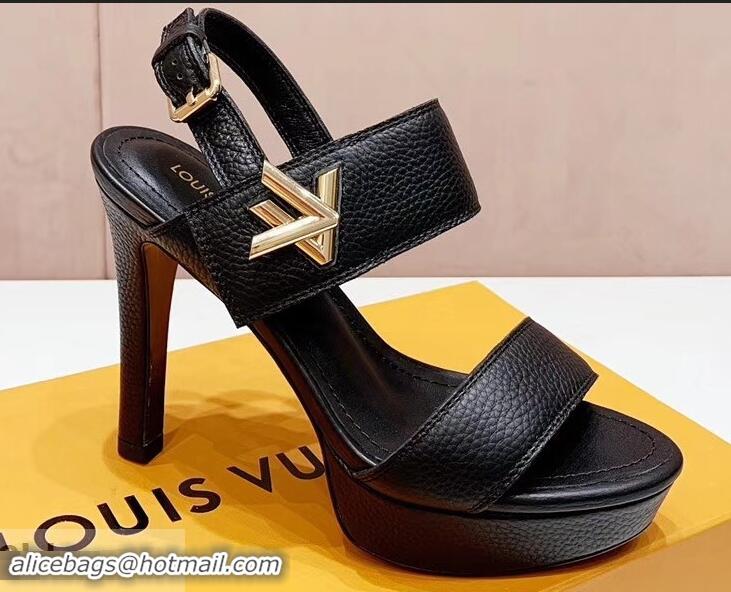 Unique Style Louis Vuitton Heel 10.5cm Platform 2cm Horizon Sandals LV94901 Black 2019