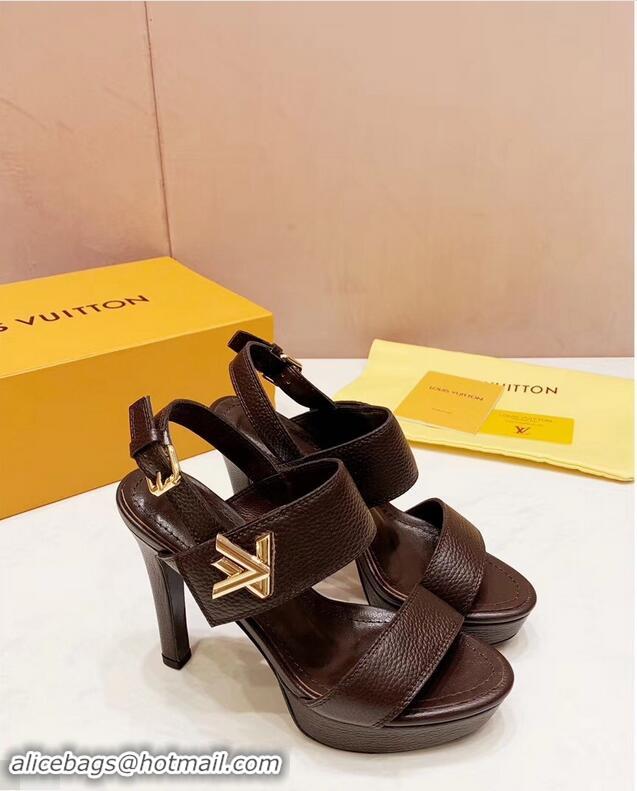 Good Looking Louis Vuitton Heel 10.5cm Platform 2cm Horizon Sandals LV94901 Coffee 2019