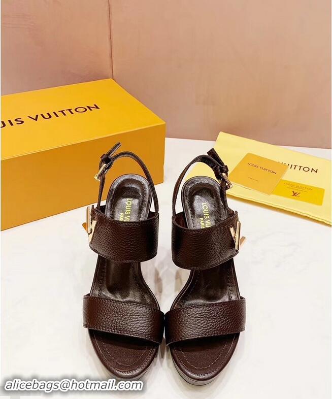 Good Looking Louis Vuitton Heel 10.5cm Platform 2cm Horizon Sandals LV94901 Coffee 2019