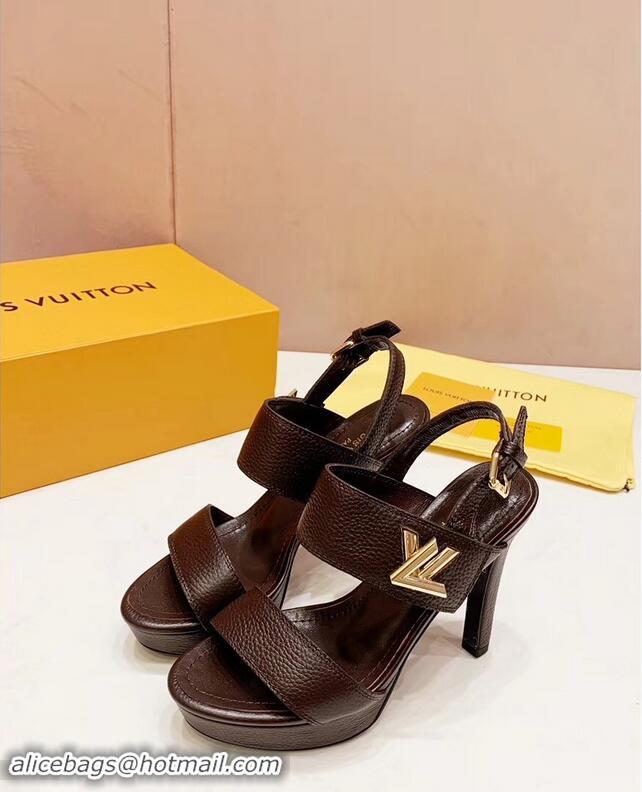 Good Looking Louis Vuitton Heel 10.5cm Platform 2cm Horizon Sandals LV94901 Coffee 2019