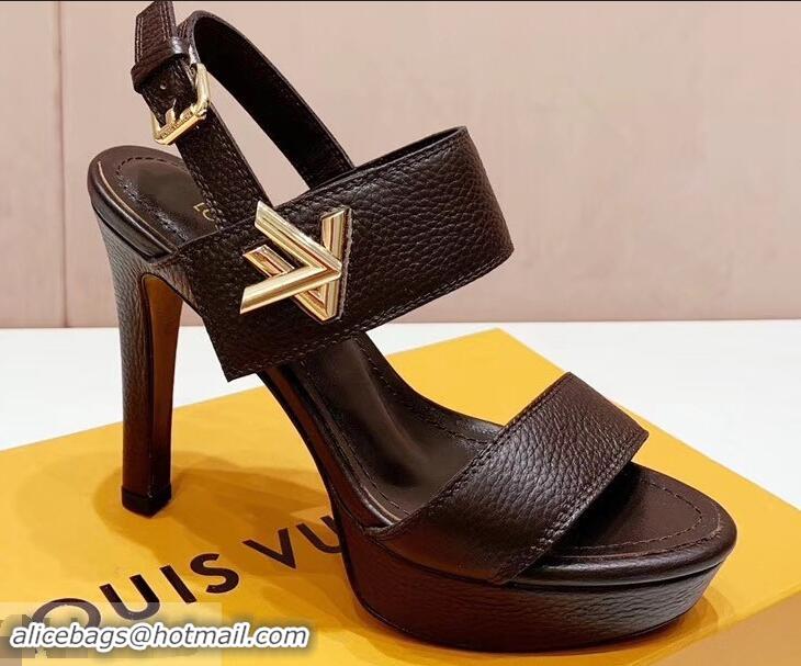 Good Looking Louis Vuitton Heel 10.5cm Platform 2cm Horizon Sandals LV94901 Coffee 2019