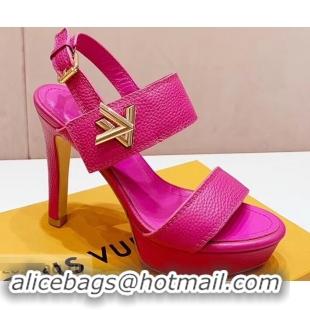 Best Product Louis Vuitton Heel 10.5cm Platform 2cm Horizon Sandals LV94901 Fuchsia 2019