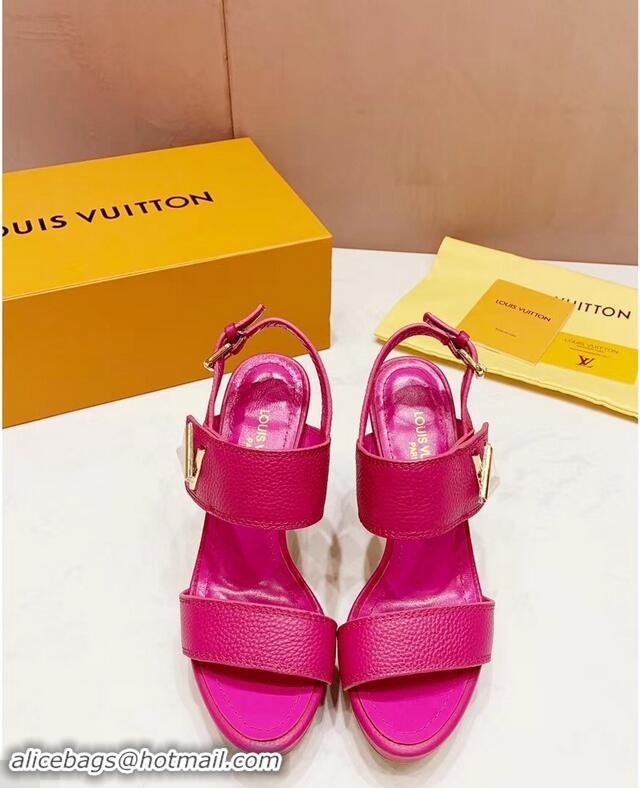 Best Product Louis Vuitton Heel 10.5cm Platform 2cm Horizon Sandals LV94901 Fuchsia 2019