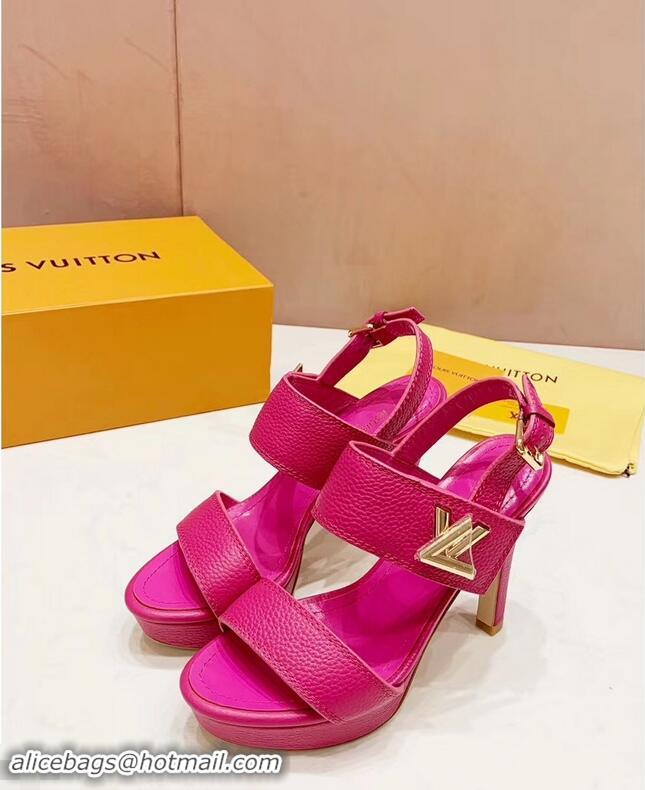 Best Product Louis Vuitton Heel 10.5cm Platform 2cm Horizon Sandals LV94901 Fuchsia 2019