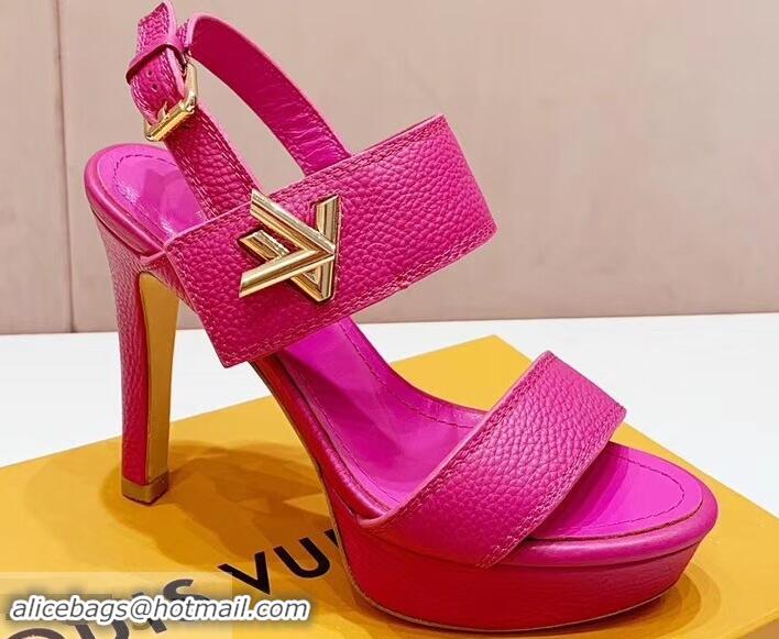 Best Product Louis Vuitton Heel 10.5cm Platform 2cm Horizon Sandals LV94901 Fuchsia 2019